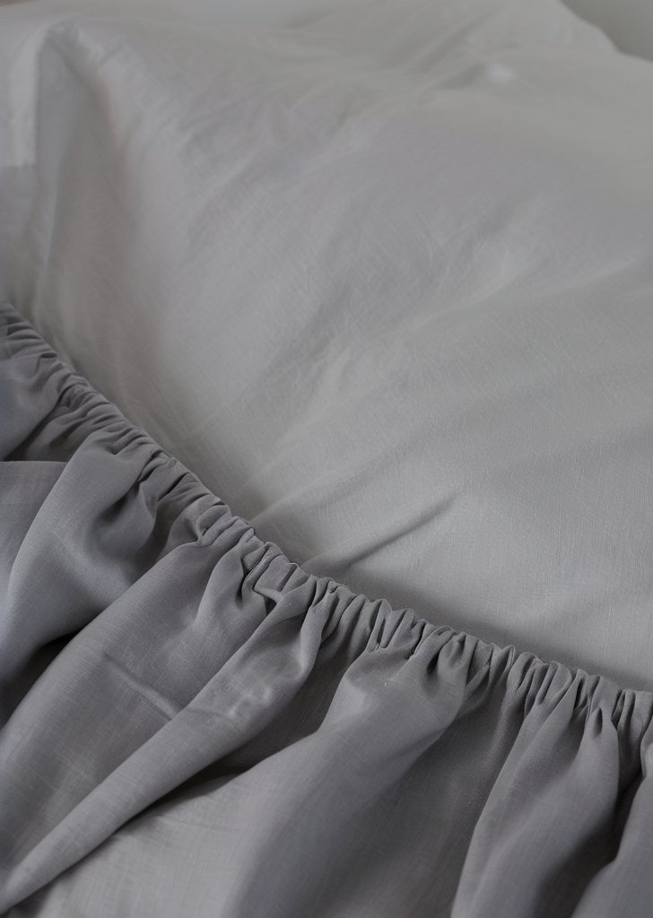 szare prześcieradło z polibawełny (144 nitki) - obrazek 2