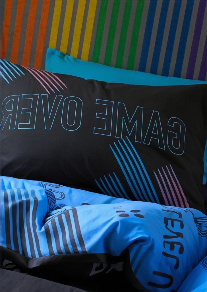 Zestaw dwustronnych poszewek na kołdrą Game Over w kolorze czarnym - obrazek 2