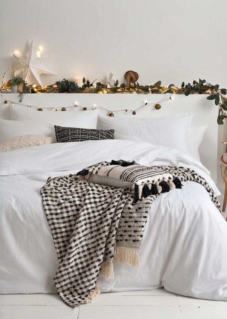 meble Zestaw poszewek na kołdrą z pikowanego drzewa, 100% bawełny, śnieg - obrazek 2