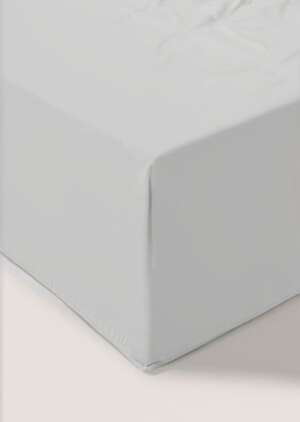 Szare, bawełniane, głąboko dopasowane prześcieradło (180 nitek)