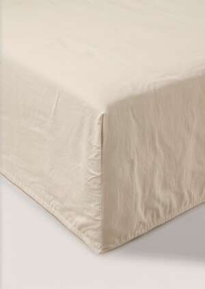 Głąboko dopasowane prześcieradło z kremowej bawełny (180 nitek)