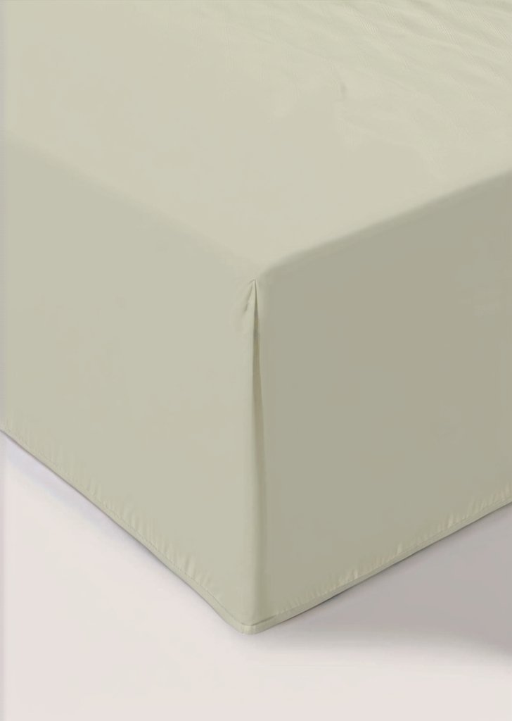 Głąboko dopasowane prześcieradło z zielonej bawełny (180 nitek)
