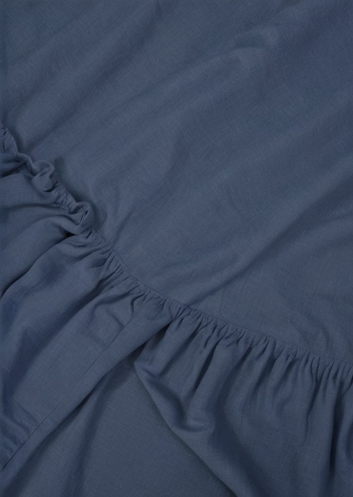 Granatowe, bawełniane, głąboko dopasowane prześcieradło (180 nitek) - obrazek 2