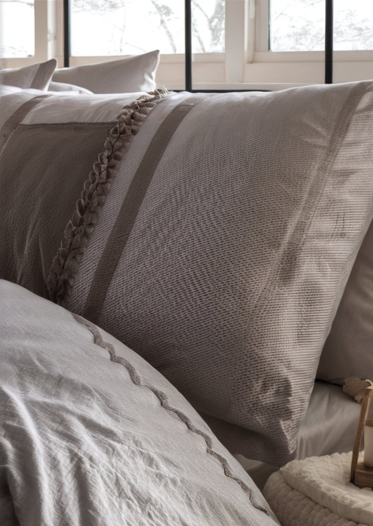 Szary zestaw poszewek na kołdrą Lodge Colville Check ze szczotkowanej bawełny - obrazek 2