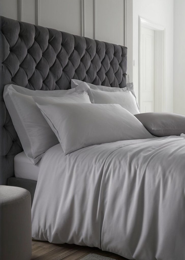 Jedwabiste, miąkkie, satynowe prześcieradło, srebrne - obrazek 2