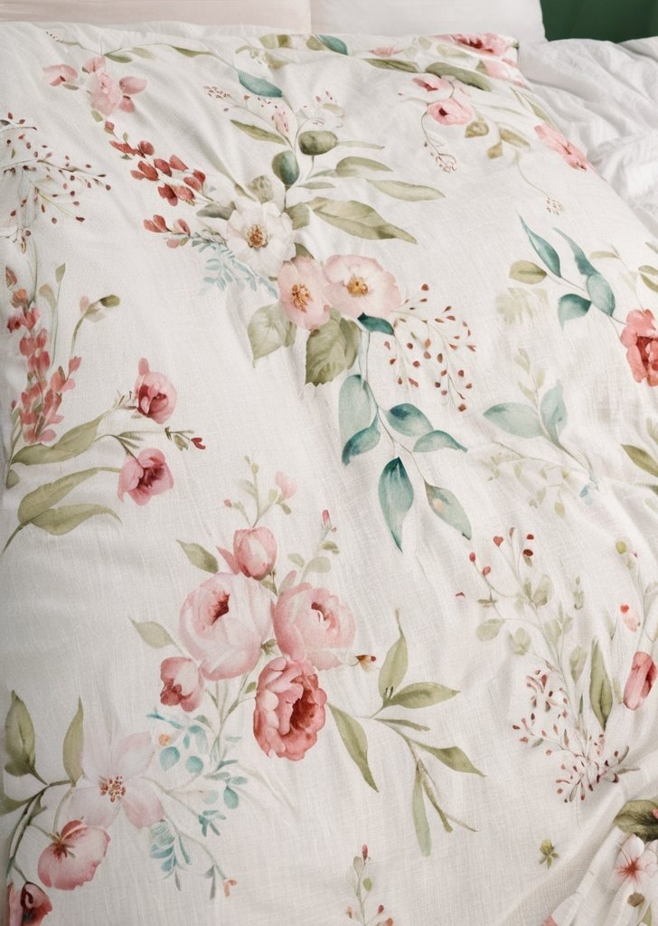 Komplet pościeli w zielone piwonie - obrazek 2
