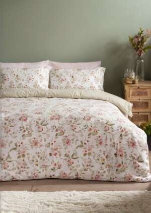 Komplet pościeli w zielone piwonie