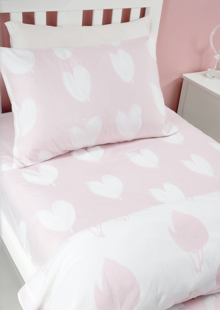 Szczotkowane bawełniane serca w różowe białe prześcieradło