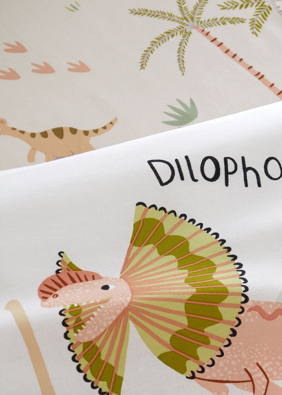 Prześcieradło Sleepy Dino w kolorze naturalnym, zielonym - obrazek 2