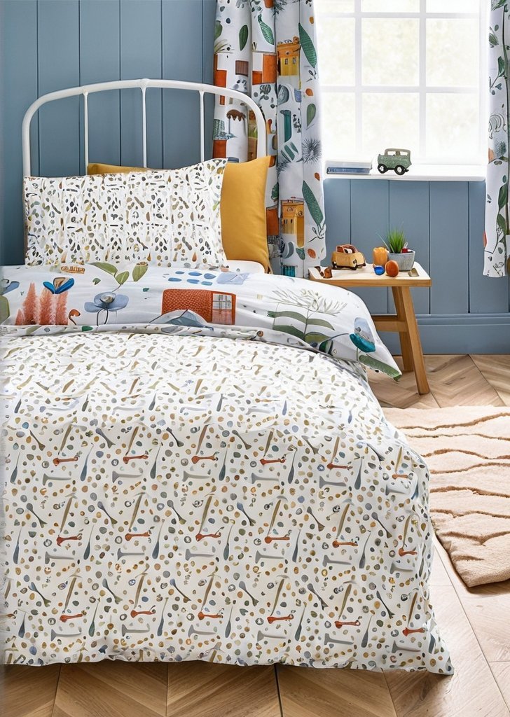 Zestaw dwustronnych poszewek na kołdrą Kids Digger Dreams w kolorze niebieskim - obrazek 2