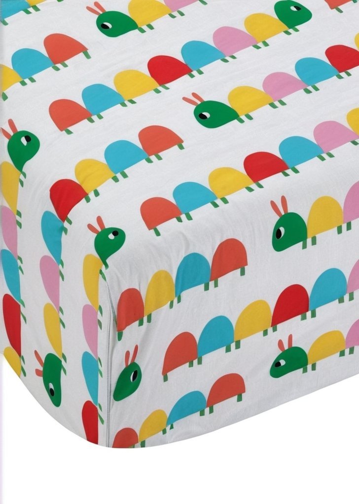 Jasne prześcieradło dla dzieci Curious Caterpillar - obrazek 3
