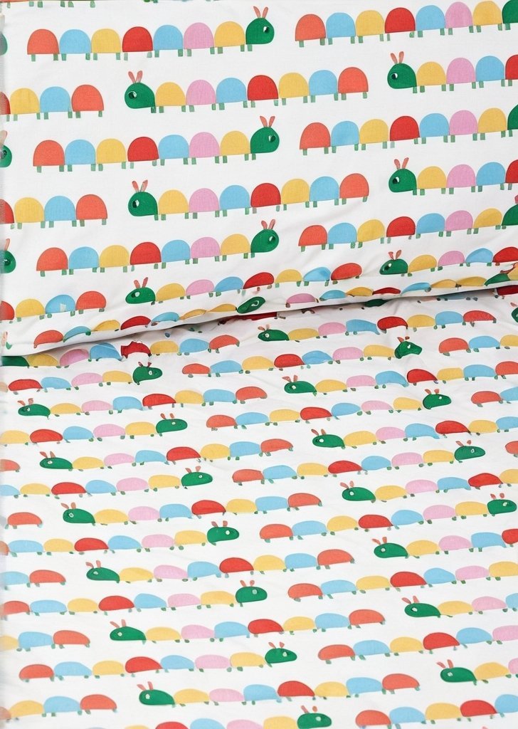 Jasne prześcieradło dla dzieci Curious Caterpillar - obrazek 2