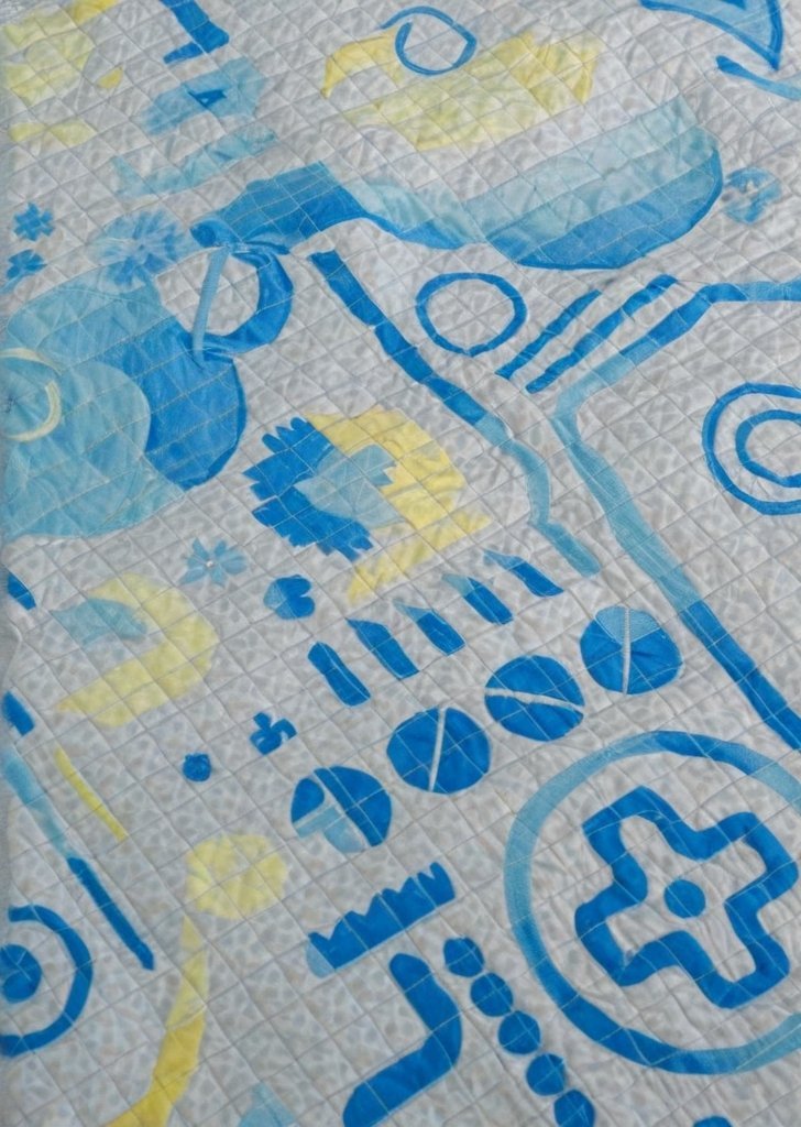 Prześcieradło dla dzieci dla graczy w kolorze szarym i niebieskim - obrazek 2