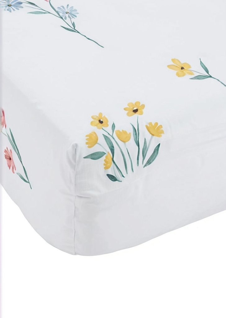 Prześcieradło biała Bunny Tails w drobne kwiaty - obrazek 3