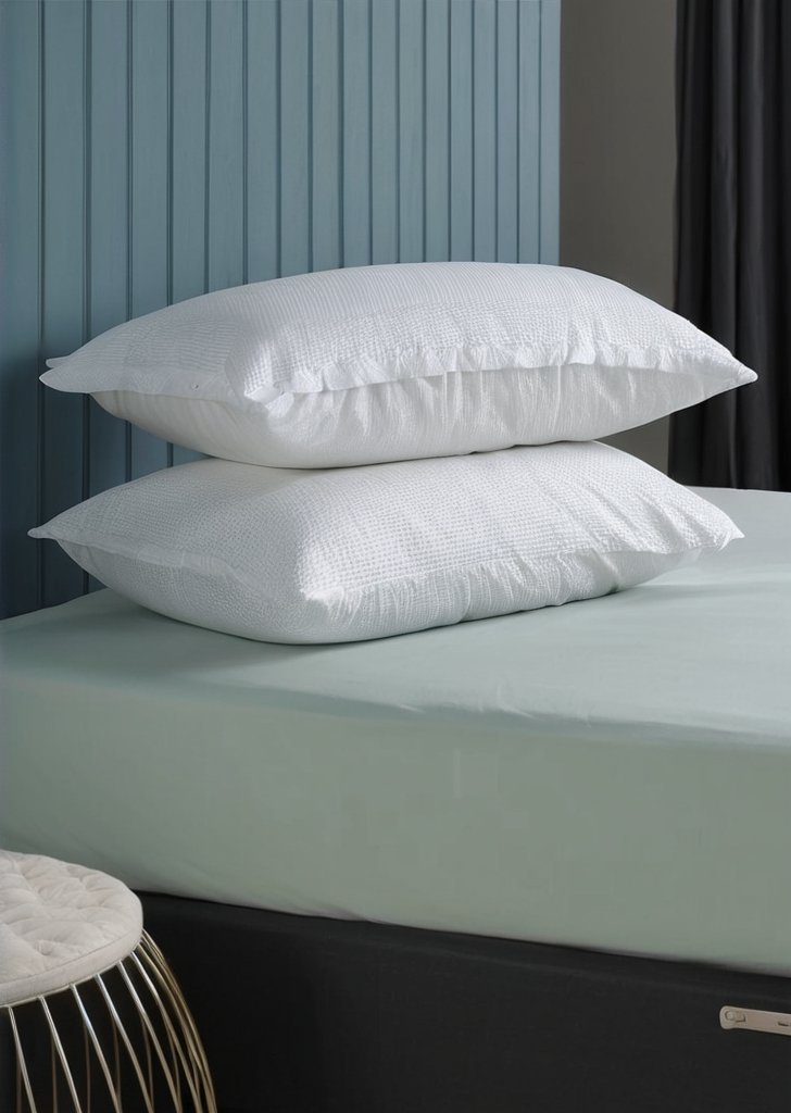 Para luksusowych poduszek waflowych biała - obrazek 2