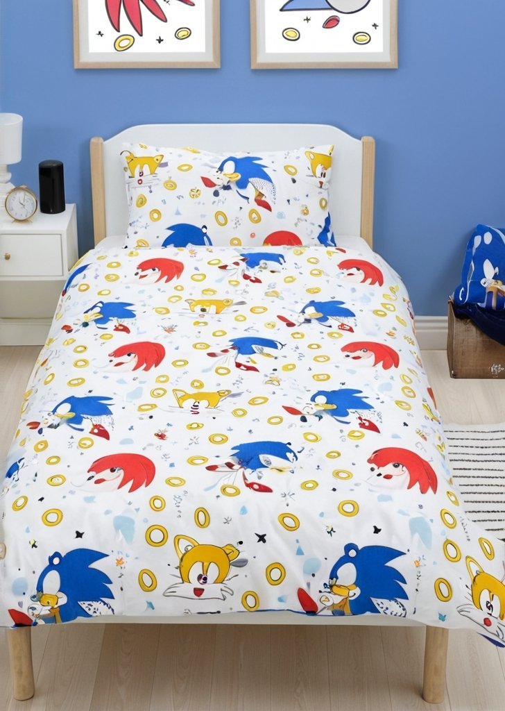 Niebieska obrotowa poszwa na kołdrą Sonic The Hedgehog w płynie - obrazek 2