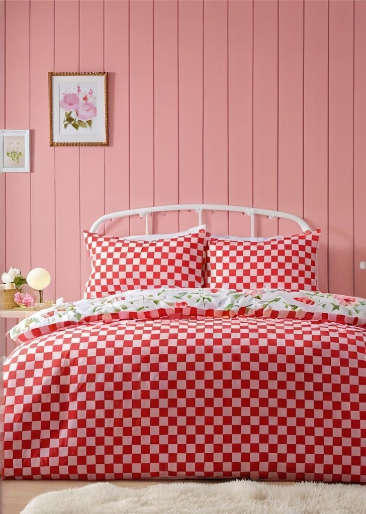 Zestaw dwustronnych poszewek na kołdrą w kolorze zielonym Święty Mikołaj. - obrazek 2