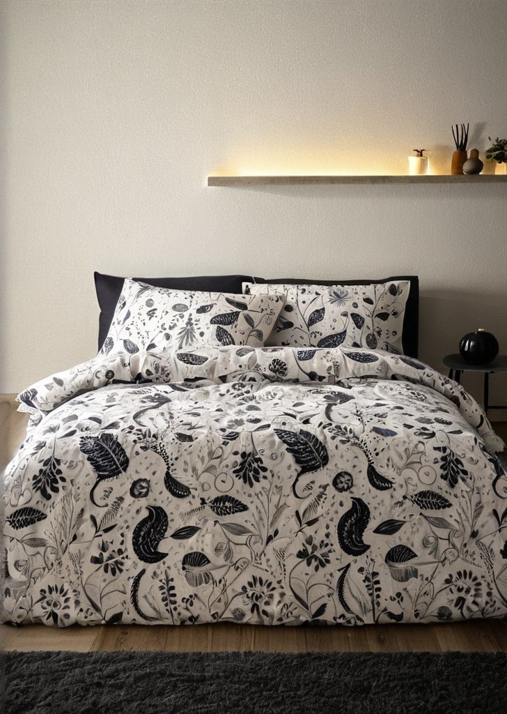 Zestaw dwustronnych poszewek na kołdrą w kolorze czarnym Zaczarowana czarownica