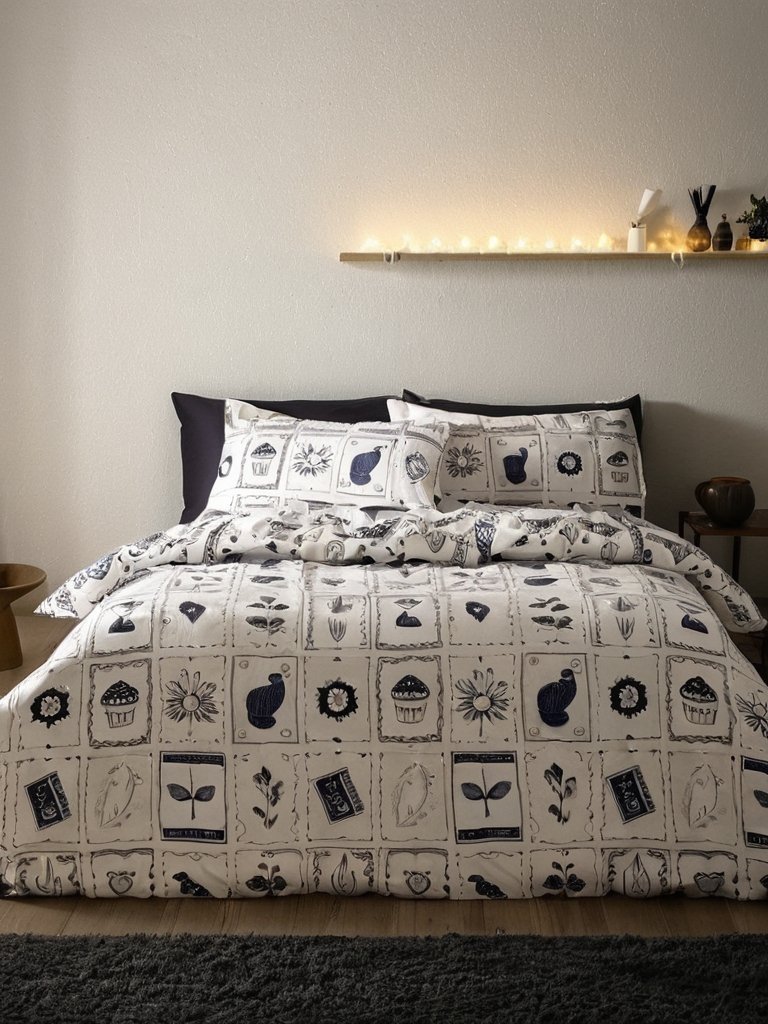 Zestaw dwustronnych poszewek na kołdrą w kolorze czarnym Zaczarowana czarownica - obrazek 2