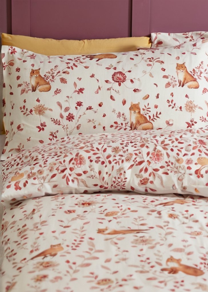 Zestaw dwustronnych poszewek na kołdrą Woodland Fox w kolorze naturalnym - obrazek 3