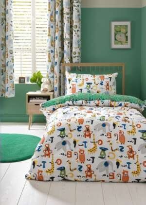 Zestaw dwustronnych poszewek na kołdrą Animal Magic w kolorze naturalnym