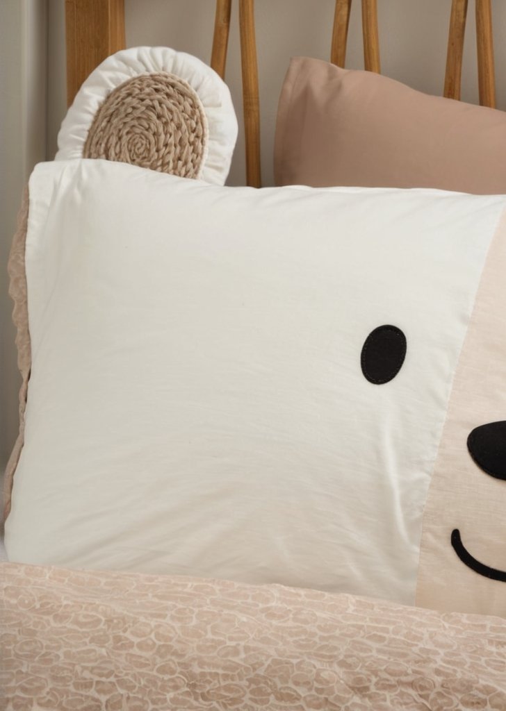 Zestaw poszewek na kołdrą Cosy Bear w kolorze naturalnym - obrazek 3