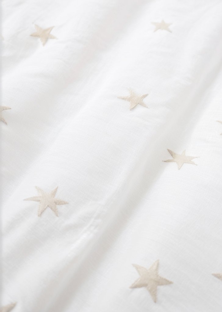 Bianca Fine Linens Mini Star & Stripes Bawełniane prześcieradło Natural - obrazek 2
