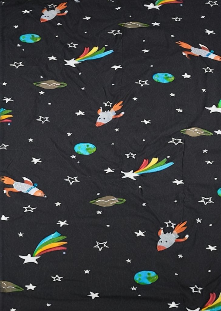 czarne prześcieradło Rainbow Rockets - obrazek 2