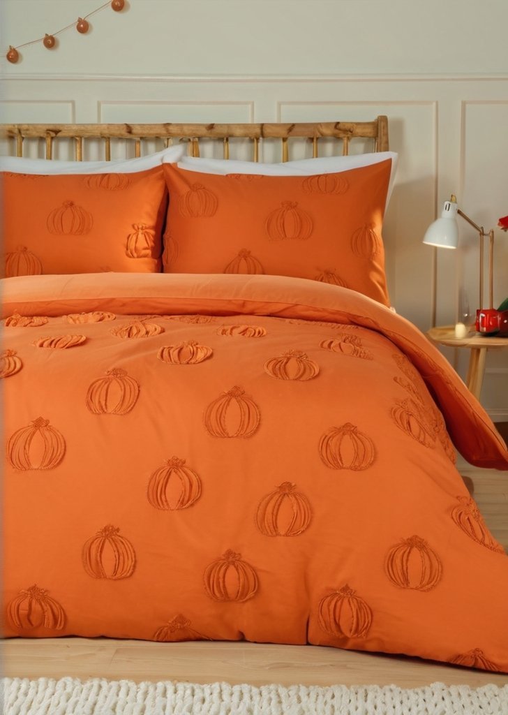Miąkka w dotyku, pikowana, wielobarwna pościel typu Pumpkin Fields